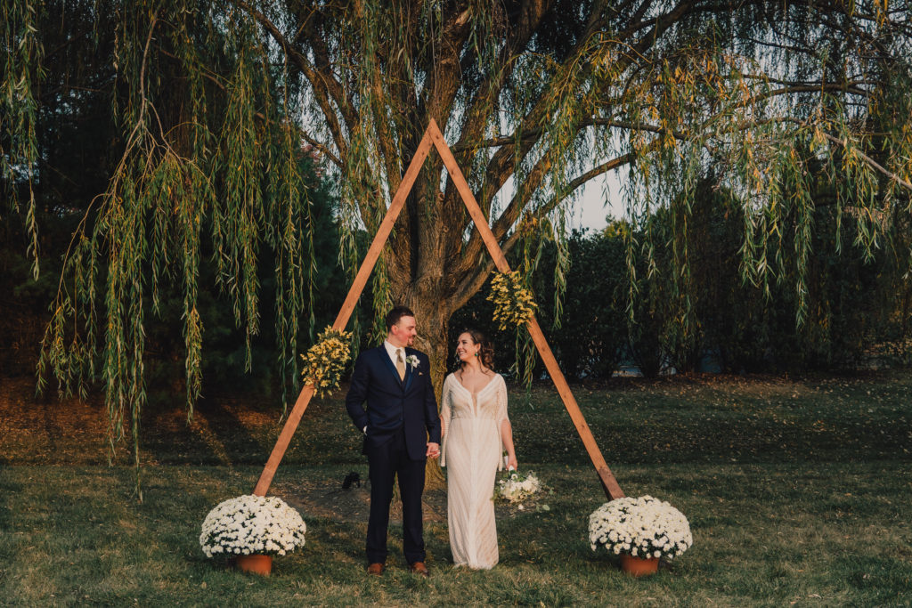 triangle geometric wedding arch 