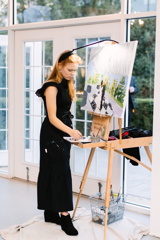 live painter at wedding at the ritz charles garden pavilion