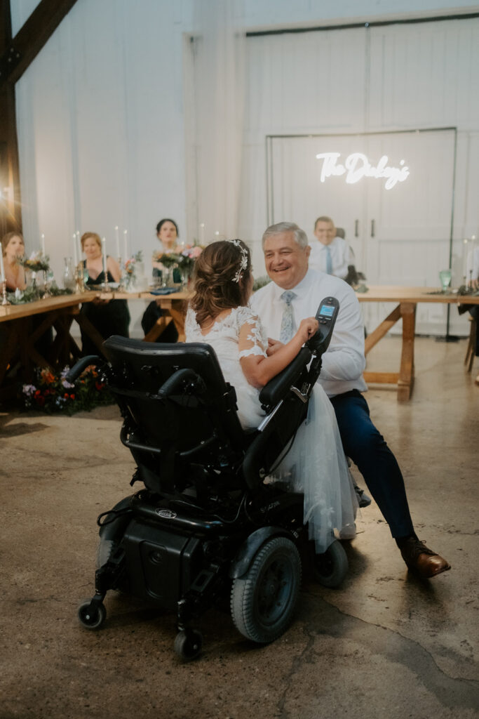 wheelchair wedding - father daughter dance