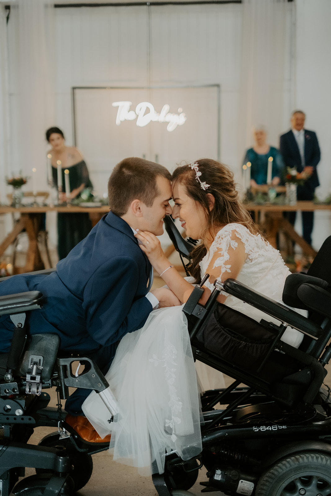 wheelchair wedding newlyweds