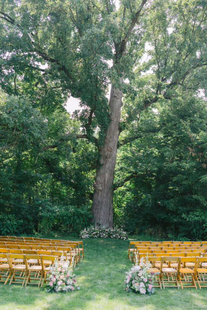 Artisan Acres ceremony setup with chairs