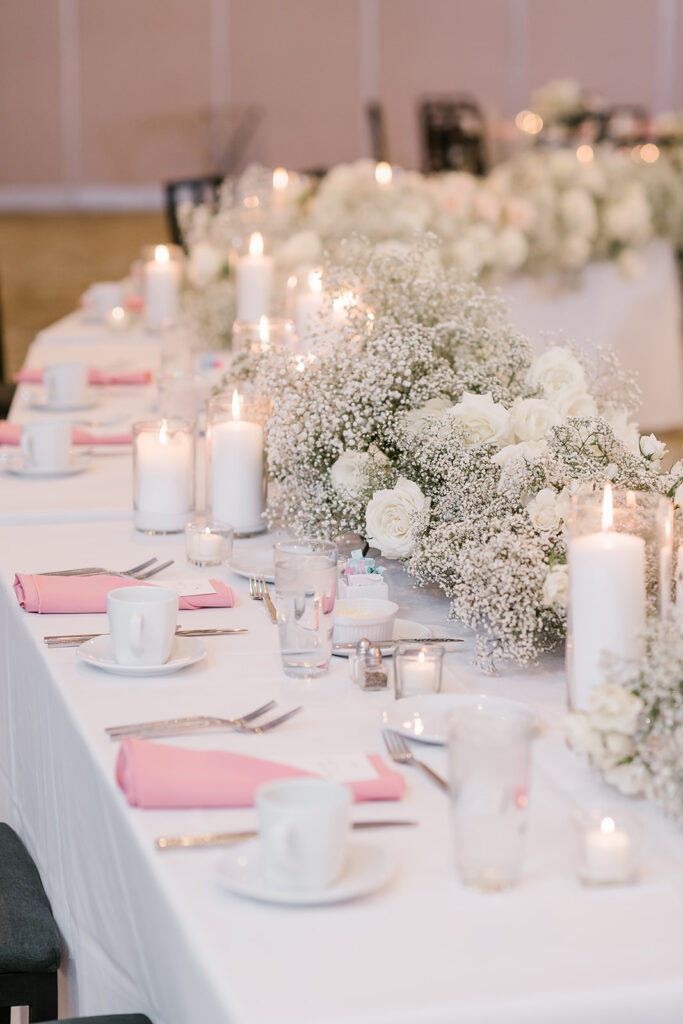ritz charles wedding - white and pink colors
