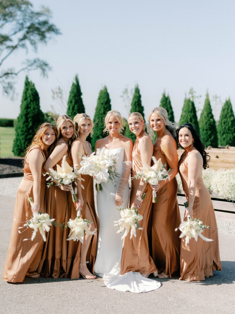 white willow farms copper wedding party colors