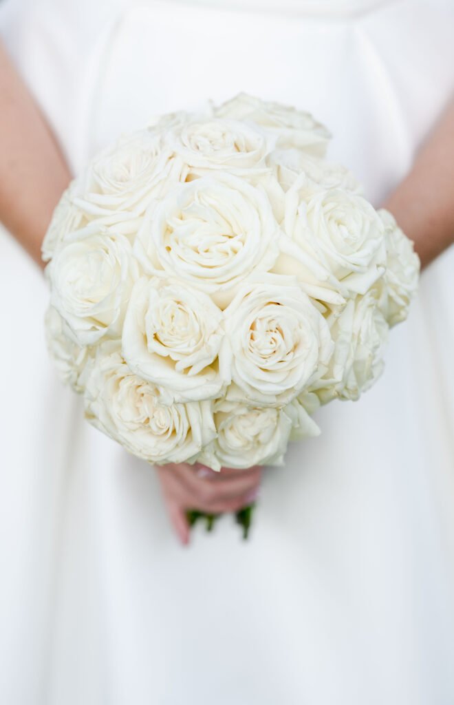 white rose bouquet