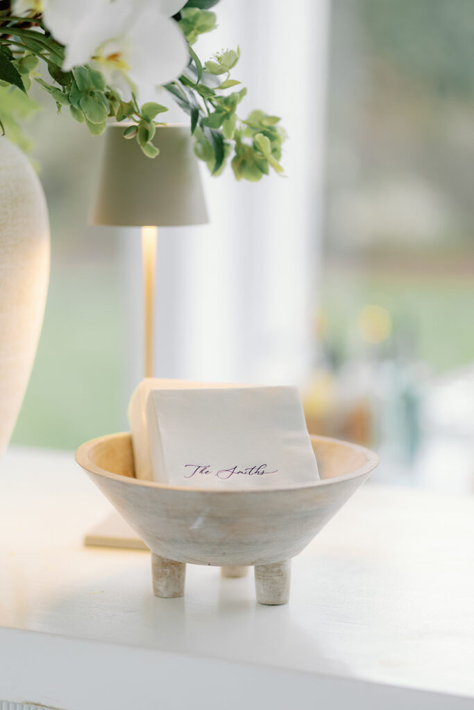 wedding bar napkins and usb touch lamp for decor