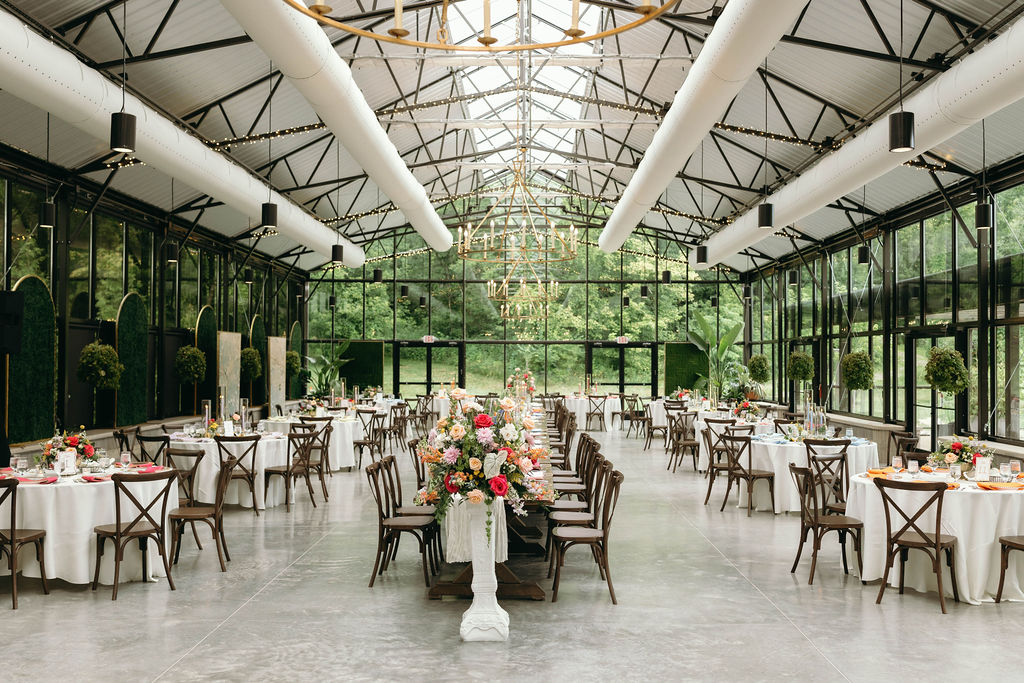colorful garden party conservatory at evergreen indianapolis