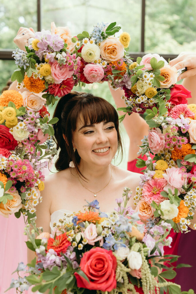 colorful garden party bridal bouquets