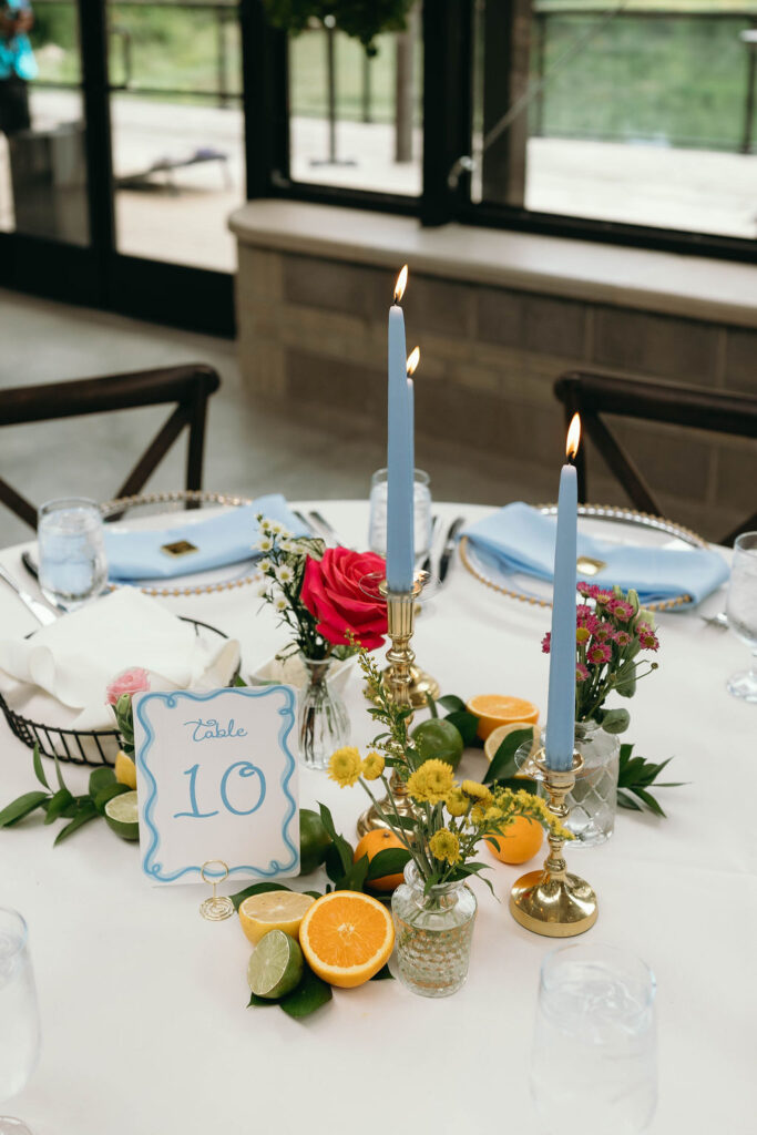 colorful garden party with blues