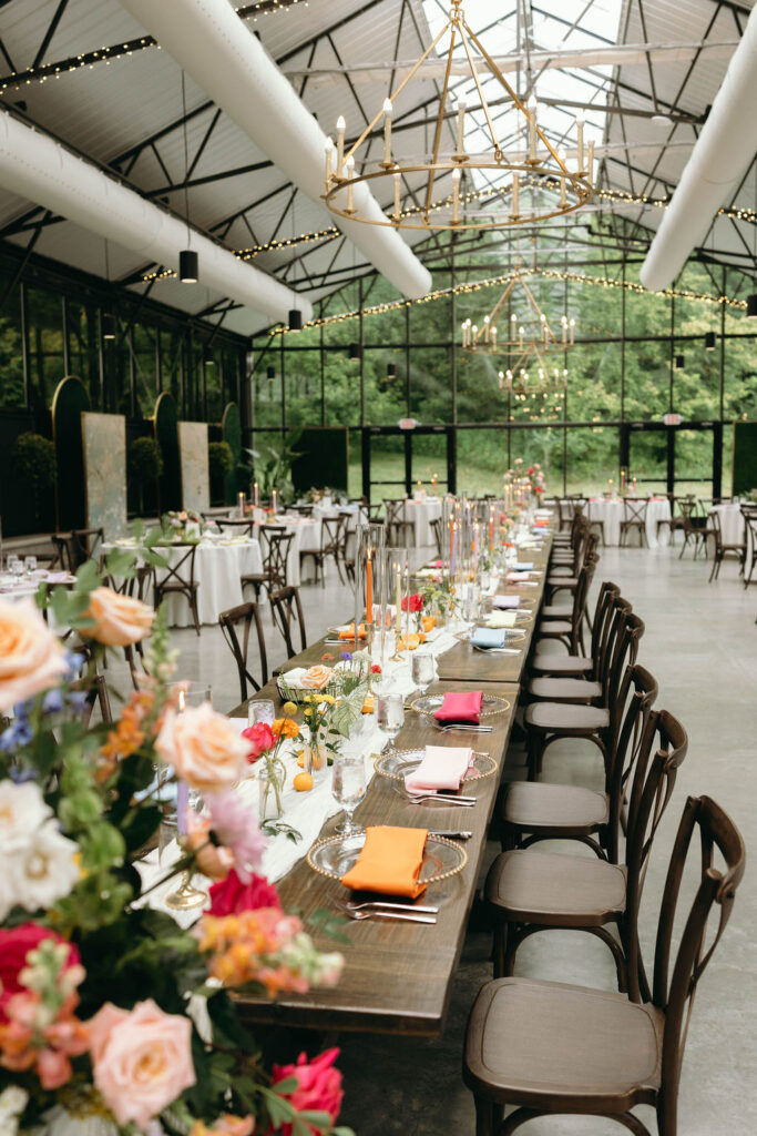 colorful garden party head table