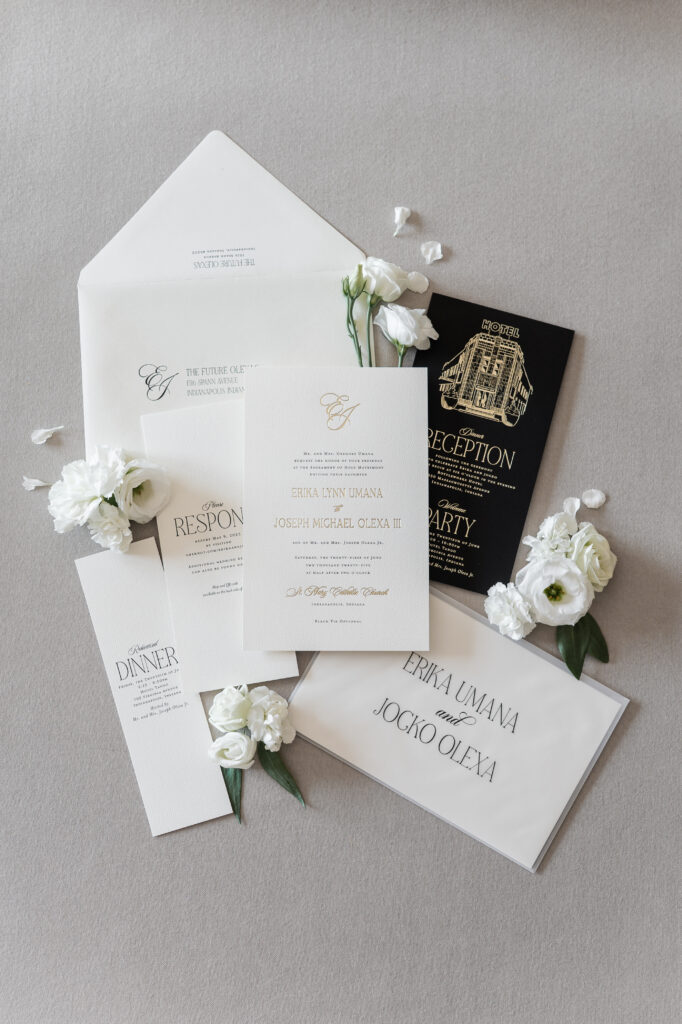 luxe Indianapolis wedding invitations by Noteworthy Expressions