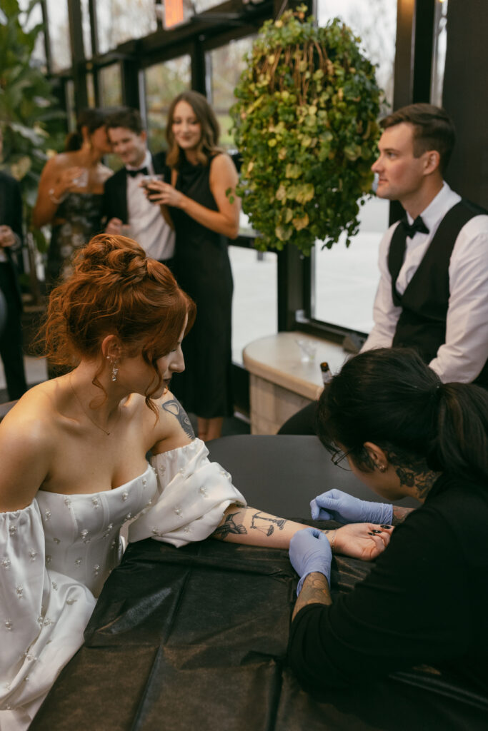 flash tattoos at wedding