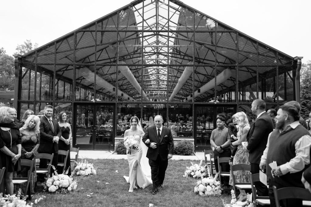 glass building conservatory wedding